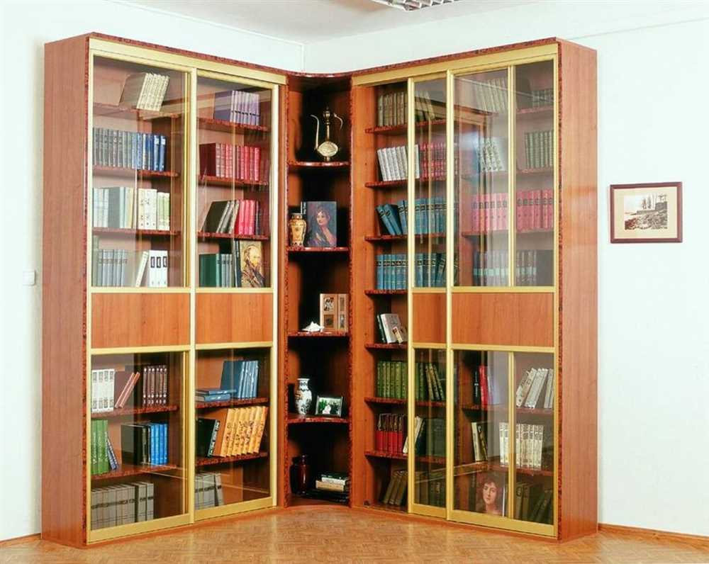 Выбор красивого углового книжного шкафа