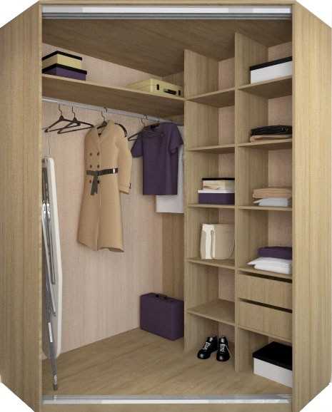 Определение оптимального размера углового шкафа для одежды